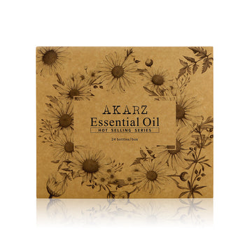 AKARZ Hots 24 Sets Essential Oils Elegant Packaging For Perfect Gift Aromatherapy Oil for Humidifier, Diffuser, Bath, Spa, Massage, Perfume, Home Cleaning and More